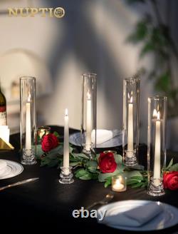 Hurricane Glass Candle Holders Bulk for Wedding 12.6 H Set of 30 Candlestic