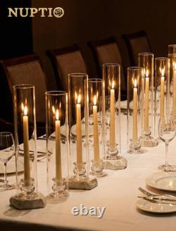 Hurricane Glass Candle Holders Bulk for Wedding 12.6 H Set of 30 Candlestic