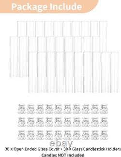 Hurricane Glass Candle Holders Bulk for Wedding 12.6 H Set of 30 Candlestic
