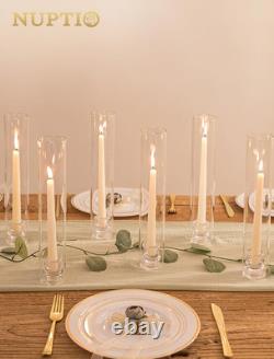 Hurricane Glass Candle Holders Bulk for Wedding 12.6 H Set of 30 Candlestic