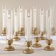 Hurricane Glass Candle Holders, Set Of 10 Metal Taper Candlesrick Holders For