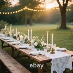 Hurricane Glass Candle Holders, Set of 10 Metal Taper Candlesrick Holders for