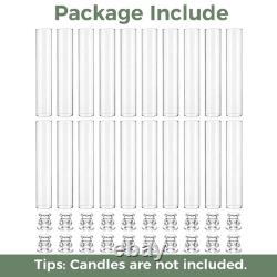 Hurricane Glass Candle Holders Set of 20 Candlestick Holders for Taper Cand