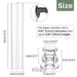 Hurricane Glass Candle Holders Set of 20 Candlestick Holders for Taper Cand