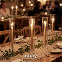 Hurricane Glass Candle Holders Set of 20 Candlestick Holders for Taper Cand