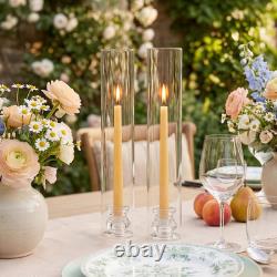 Hurricane Glass Candle Holders Set of 20 Candlestick Holders for Taper Cand
