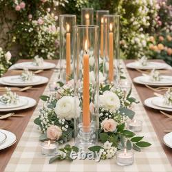Hurricane Glass Candle Holders Set of 20 Candlestick Holders for Taper Cand