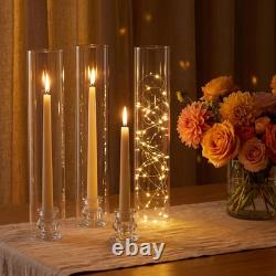 Hurricane Glass Candle Holders Set of 20 Candlestick Holders for Taper Cand