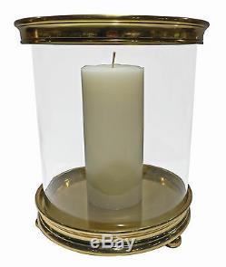 Hurricanes Chelsea Cylinder Hurricane Candle Holder Antique Gold Finish