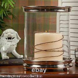 Hurricanes Chelsea Cylinder Hurricane Candle Holder Nickel Finish