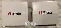 IITTALA KIVI 60MM ROSE OLIVE CANDLE HOLDERS VOTIVES in boxes-Lot of 2. EUC