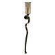Imax Large Scroll Base Brown Luster Glass Wall Sconce Candle Holder, Brown