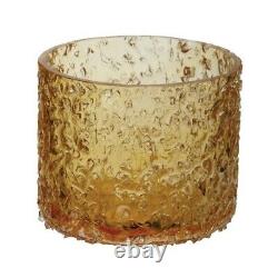 Ice Rock Salt Glass Votive Candle Holder made of Glass in Yellow Color and Holds