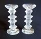 Iittala Festivo 4 Ring Candle Holders, Cast Crystal, 7, Rare Signed, 2pc Set