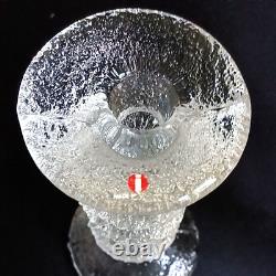 Iittala FESTIVO 4 RING CANDLE HOLDERS, Cast Crystal, 7, RARE SIGNED, 2PC SET