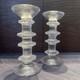 Iittala Festivo Glass Candle Holders Timo Sarpaneva 4 Ring Pair Finland Signed