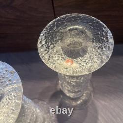 Iittala Festivo Glass Candle Holders Timo Sarpaneva 4 Ring Pair Finland Signed
