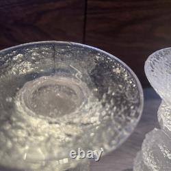 Iittala Festivo Glass Candle Holders Timo Sarpaneva 4 Ring Pair Finland Signed