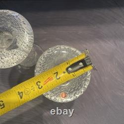 Iittala Festivo Glass Candle Holders Timo Sarpaneva 4 Ring Pair Finland Signed