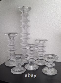 Iittala Finland Festivo Candle Holders Sticks Set Of 6 Glass Finland MCM