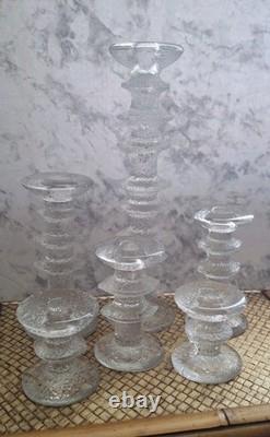 Iittala Finland Festivo Candle Holders Sticks Set Of 6 Glass Finland MCM