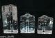 Iittala Finland Set Of 3 Arkipelago Glass Triangle Candle Holders Timo Sarpaneva