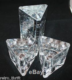 Iittala Finland Set of 3 Arkipelago Glass Triangle Candle Holders Timo Sarpaneva