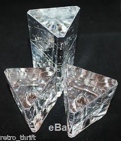 Iittala Finland Set of 3 Arkipelago Glass Triangle Candle Holders Timo Sarpaneva