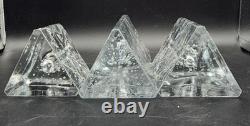 Iittala Finland Set of 3 Arkipelago Glass Triangle Candle Holders Timo Sarpeneva