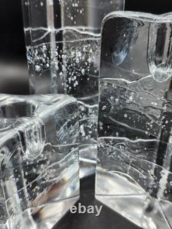 Iittala Finland Set of 3 Arkipelago Glass Triangle Candle Holders Timo Sarpeneva