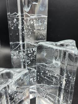 Iittala Finland Set of 3 Arkipelago Glass Triangle Candle Holders Timo Sarpeneva
