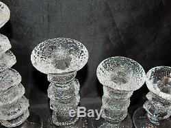 Iittala Glass Finland Set of 5 Festivo Candlesticks 12 to 4 3/4