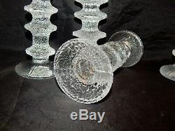 Iittala Glass Finland Set of 5 Festivo Candlesticks 12 to 4 3/4