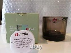 Iittala Kivi''LINEN'' 60mm Glass Candle holder x 2