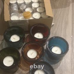 Iittala Valkea Harri Koskinen 2.25 Glass Tealight Candle Holders 6 Piece SET ++