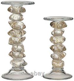 Ilion Gold Glass Candle Holders Set of 2