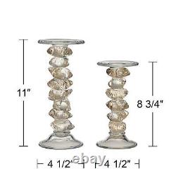 Ilion Gold Glass Candle Holders Set of 2