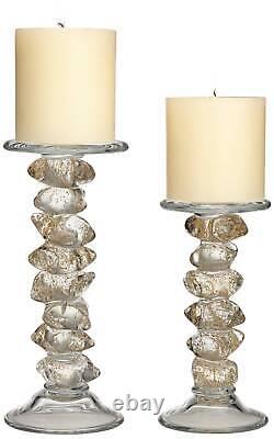 Ilion Gold Glass Candle Holders Set of 2