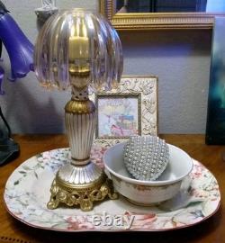 Illumin-Aries Fairy Lamp Hollywood Regency Stand & Champagne Crystal Lamp Shade
