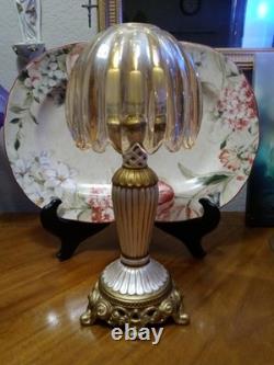 Illumin-Aries Fairy Lamp Hollywood Regency Stand & Champagne Crystal Lamp Shade