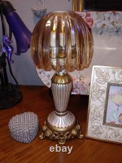 Illumin-Aries Fairy Lamp Hollywood Regency Stand & Champagne Crystal Lamp Shade