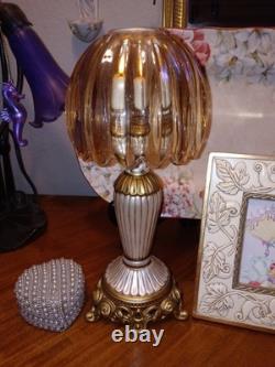 Illumin-Aries Fairy Lamp Hollywood Regency Stand & Champagne Crystal Lamp Shade