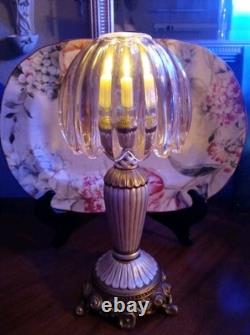 Illumin-Aries Fairy Lamp Hollywood Regency Stand & Champagne Crystal Lamp Shade