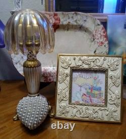 Illumin-Aries Fairy Lamp Hollywood Regency Stand & Champagne Crystal Lamp Shade