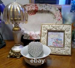 Illumin-Aries Fairy Lamp Hollywood Regency Stand & Champagne Crystal Lamp Shade