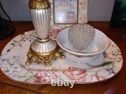 Illumin-Aries Fairy Lamp Hollywood Regency Stand & Champagne Crystal Lamp Shade