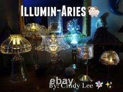 Illumin-Aries Fairy Lamp Hollywood Regency Stand & Champagne Crystal Lamp Shade
