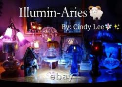 Illumin-Aries Fairy Lamp Hollywood Regency Stand & Champagne Crystal Lamp Shade