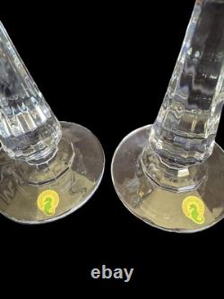 Illuminology by Waterford NEW IN BOX 8 in Pair Panel Cut Crystal Candle Holders