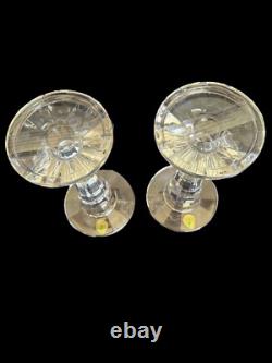 Illuminology by Waterford NEW IN BOX 8 in Pair Panel Cut Crystal Candle Holders